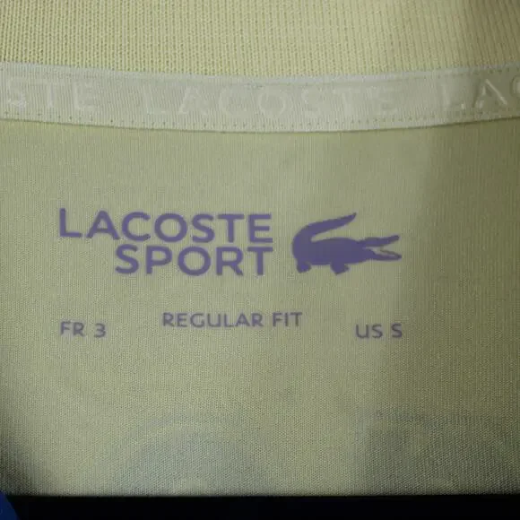 Lacoste Sport Shirt Mens Small Miami Open Polo Yellow Tennis Ultra Dry Preppy - Picture 12 of 16